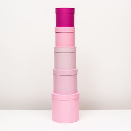 Набор шляпных подарочных коробок 5 в 1« Феерия» , розовый, 23×23 - 14×14 см