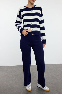Lacivert Cizgili Pantolonlu Triko Alt-Ust Tak?m TEDAW25AU00010