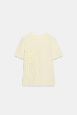CAMISETA FLOR RELIEVE / Amarillo - Zara фото 5