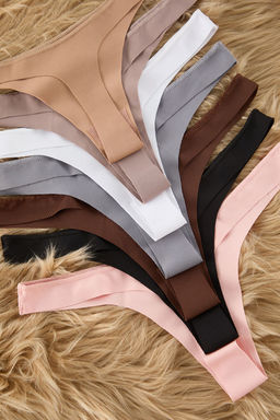 Trendyolmilla Siyah-Cok Renkli 7li Paket Dikissiz/Iz Yapmaz Lazer Kesim Micro Tanga Orme Kulot THMSS25KU00036 фото 7