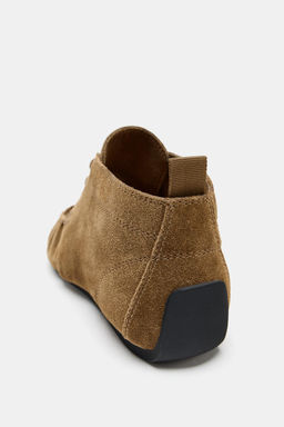 RUCHED SPLIT SUEDE ANKLE BOOTS - Zara фото 4