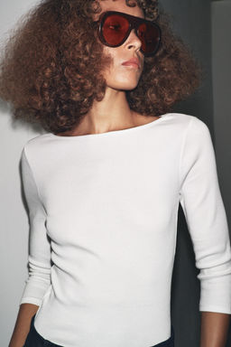 COTTON BOAT NECK T-SHIRT - Zara фото 5