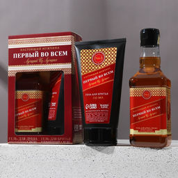 Подарочный набор Первый во всём: гель для душа виски 250 мл и гель для бритья 110 мл, Чистое счастье