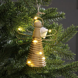 Светодиодная фигура подвесная Ангел, 14х11х5 см, 10 LED, от батареек AG13х3, свечение тёплое белое