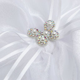 Бант для волос на резинке школьный, белый, 13×15 см, Кошечка Мари