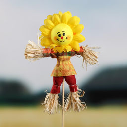 Цена за 12 шт. Огородное пугало «Солнышко», 16 см, h=50 см, МИКС, Greengo
