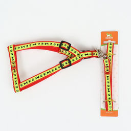 Комплект Косточки и лапки светоотражающий, поводок 120 х 1,5 см, ОГ 36-52 см, красный - Пижон фото 7