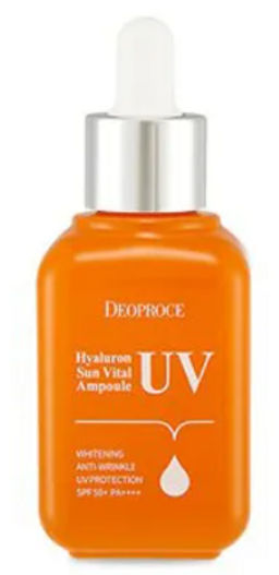 DEOPROCE Восстанавливающая солнцезащитная сыворотка HYALURON UV SUN VITAL AMPOULE SPF50+ PA++++