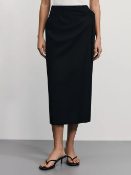 Юбка миди на запах изо льна / Zarina  фото 3