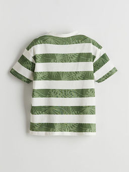 Bisiklet Yaka ?izgili Penye Erkek ?ocuk Ti??rt