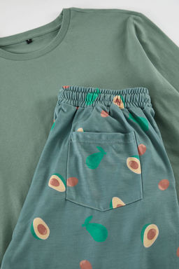 TRENDYOL MAN Mint Bask?l? Regular Fit Orme Pijama Tak?m? TMNAW25PT00037 - Trendyolmilla фото 2
