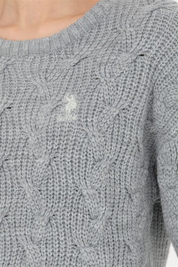 Женский серый меланжевый свитер - U.s. polo assn фото 7