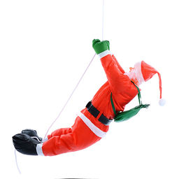 Украшение новогоднее "Дедушка Мороз" ползущий по веревке, 90 см., в пакете