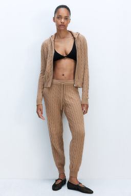 Chaqueta en punto trenzado con capucha - H&m фото 3