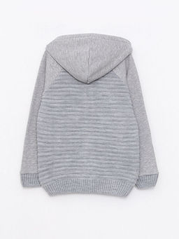 Kap??onlu Basic Uzun Kollu Erkek ?ocuk Fermuarl? Triko H?rka - Waikiki фото 2