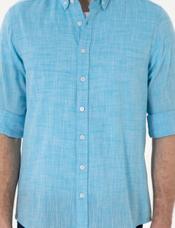 Aqua Keten G_r_n_ml_ Slim Fit Uzun Kollu G_mlek