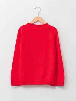 Bisiklet Yaka Kardan Adam Desenli Uzun Kollu Erkek ?ocuk ?nce Triko Kazak - Waikiki фото 2