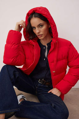 TRENDYOLMILLA Siyah Kapusonlu Su Itici Sisme Mont TWOAW21MO0022  фото 27