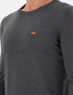 Erkek Slim Fit Bisiklet Yaka Antrasit Melanj Kazak - U.s. polo assn фото 7