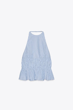 STRIPED POPLIN HALTER TOP - Zara фото 14
