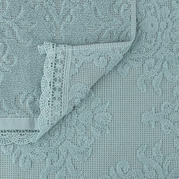 Полотенце махровое "Династия" 50х90см, хлопок 100%, ажурный кант, мятный (Китай)