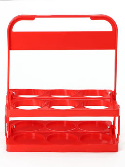 Переноска, подставка для 6 бутылок, 33 х 27,2 х 18 см, внутренний диаметр 7,8 см, красный - Simaland фото 2