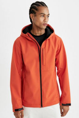 DefactoFit Softshell Mont Su Itici Ruzgara Kars? Koruyan Kapusonlu Fermuarl? Cepli