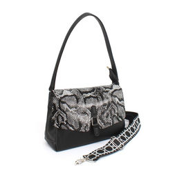 Сумка женская иск/кожа+нат/кожа ADEL-201/3в, 3отд, 2внут, карм, плеч/рем-стропа, черный 257240