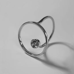 Кольцо «Тренд» круг, цвет белый в серебре, безразмерное