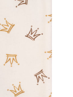 Ползунки короткие молочные с принтом короны