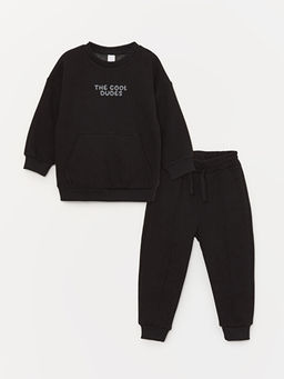 Bisiklet Yaka Erkek Bebek Sweatshirt ve E?ofman Alt 2li