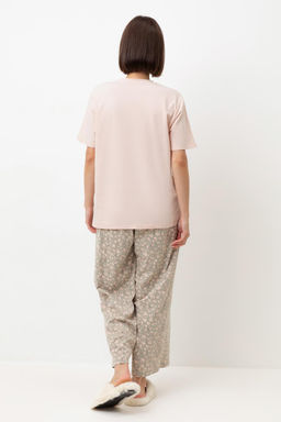 Е 20126/персиковый румянец,полевые цветы пижама жен