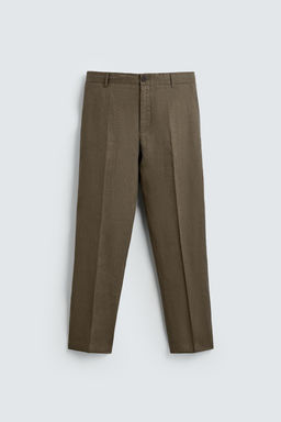 PANTAL?N RELAXED FIT 100% LINO / Marr?n / Topo - Zara фото 7