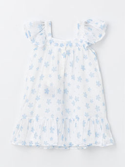Kare Yaka Kolsuz ?i?ek Desenli K?z Bebek Elbise - Waikiki фото 2