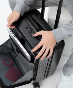 Чемодан для ручной клади JOGEL ESSENTIAL Carry on Spinner, черный  фото 16