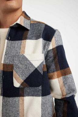 Рубашка Lumberjack с длинными рукавами и воротником-поло стандартного кроя в клетку - Defacto фото 6