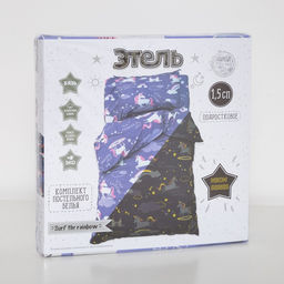 Постельное белье Этель 1,5 сп Surf the rainbow, 143х215 см, 150х214 см, 50х70 см -1 шт, 100% хлопок, бязь  фото 5