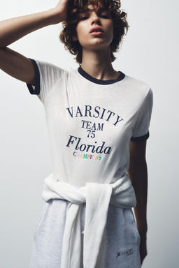 SLOGAN SLUB T-SHIRT - Zara фото 20