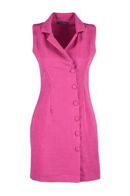 Fusya Dugme Detayl? Kolsuz Dokuma Mini Ceket Elbise TWOSS19AP0280