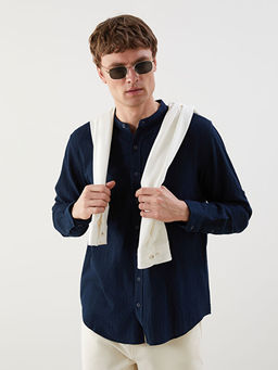 Regular Fit Krinkle B?zg?l? Erkek G?mlek