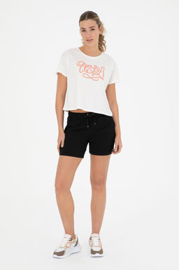 Женская футболка цвета экрю с круглым вырезом - U.s. polo assn фото 11