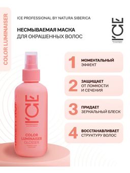 Ламинирующая маска-спрей для окрашенных волос,200мл / Natura Siberica / ICE Professional / Home / Color Luminaiser /