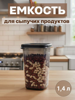 Цена за 2 шт. Емкость для сыпучих продуктов 1,4 л