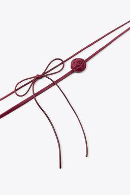 DOUBLE LEATHER FLOWER CHOKER NECKLACE - Zara фото 2