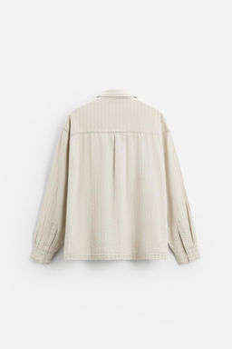 STRIPED DENIM SHIRT - Zara фото 7