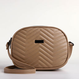 Сумка женская кросс-боди на молнии, 19×7×15 см, бежевая