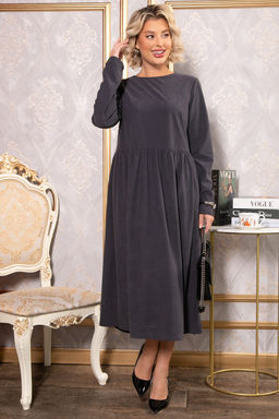 Платье из вельвета Андреа (графит) П14801-25М