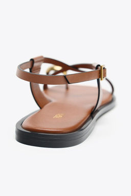 FLAT SANDALS WITH METAL TOE DETAIL - Zara фото 10