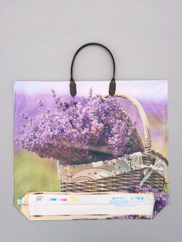 Цена за 10 шт. Пакет "Цветы ассорти", полиэтиленовый с пластиковой ручкой, 38 х 34 + 3 см, 90 мкм