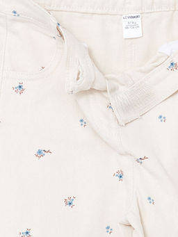 Beli Lastikli ?i?ekli K?z ?ocuk Pantolon